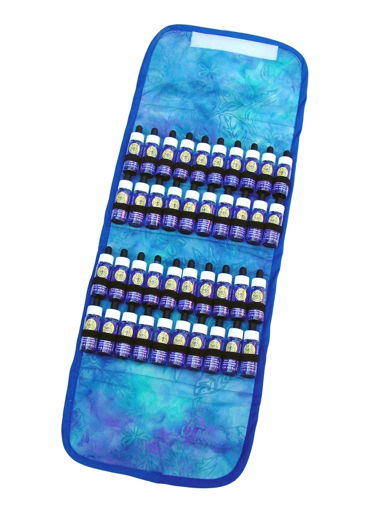 Travel Bag, Med. Blue - fully open with product